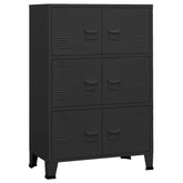 29.5x15.7x45.3 Industrial Storage Chest in Black Metal